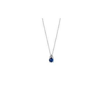 Collier OPERA  or blanc 750/°° diamants saphir bleu 0.50 carat