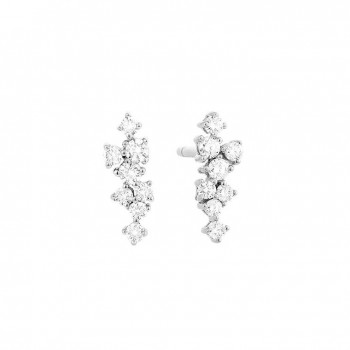 Boucles d'oreilles GEISHA or blanc 750 /°° diamants 0.38 carat