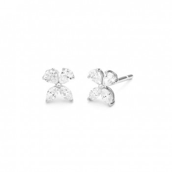Boucles d'oreilles CHERIE  or blanc 750 /°°diamants 0,55 carat