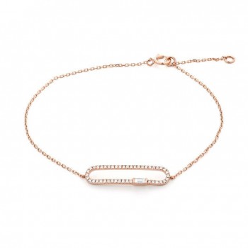Bracelet PINK or rose 750 /°° diamants 0.17 carat