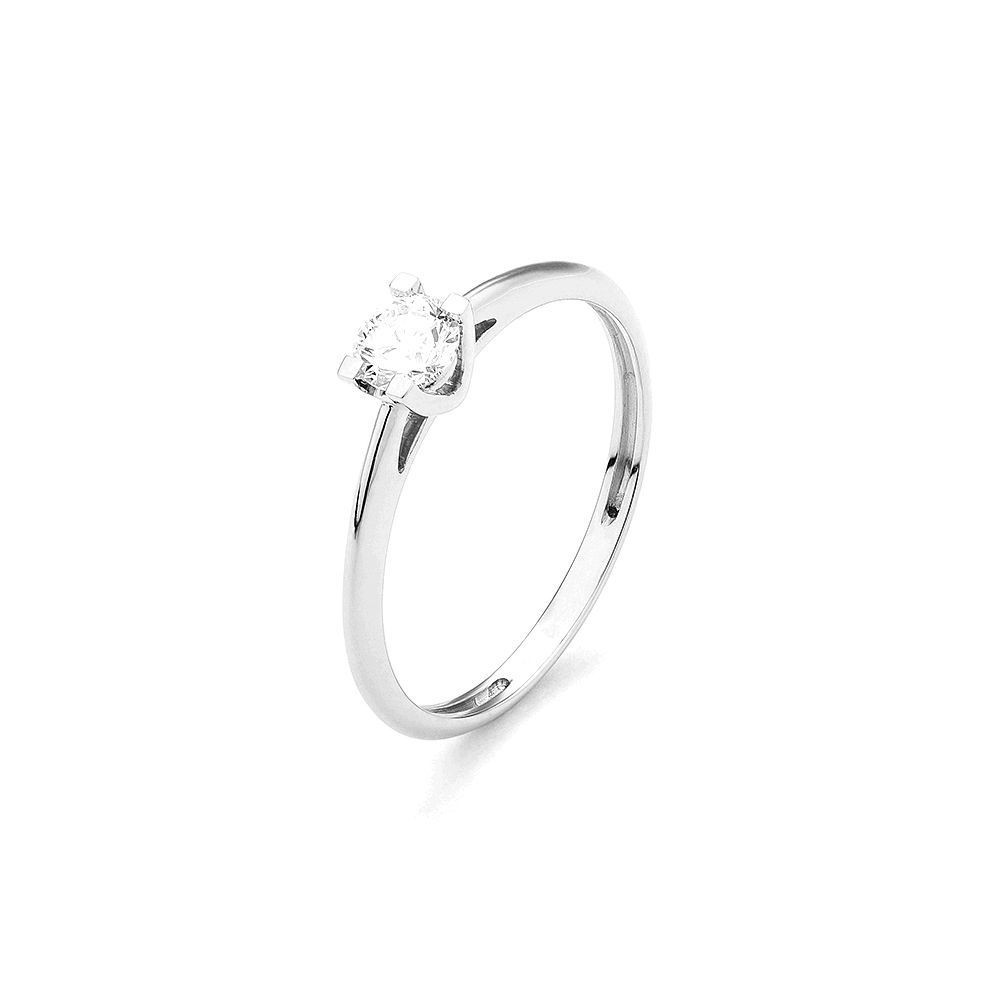 Bague de fiançailles IRIS or blanc 750/°° diamant 0.07 carat