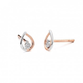 Boucles d'oreilles MELISSA  or rose or blanc 750 /°° diamants 0.02 carat