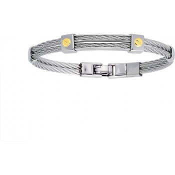 Bracelet HAUBAN or jaune 750 /°° câble acier