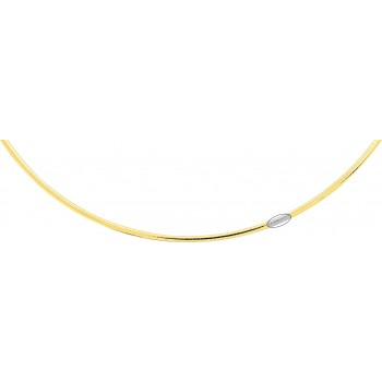 Chaîne REVERSIBLE or jaune or blanc 750 /°° mailles Omega largeur 3 mm