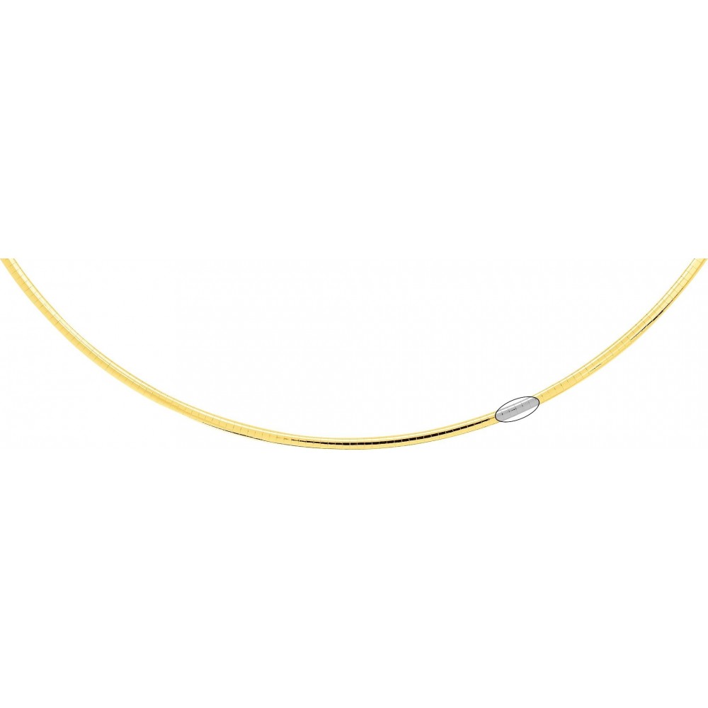 Chaîne REVERSIBLE or jaune or blanc 750 /°° mailles Omega largeur 3 mm