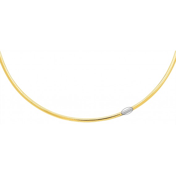 Chaîne REVERSIBLE or jaune or blanc 750 /°° mailles Omega largeur 4 mm