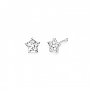 Boucles d'oreilles IOANNA  or blanc 750 /°° diamants 0.10 carat