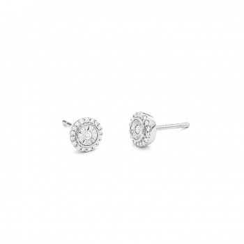 Boucles d'oreilles LOUISETTE  or blanc 750/°° diamants 0,15 carat