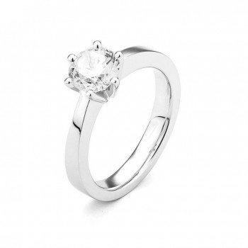 Bague de fiançailles ARUM or blanc 750/°° diamant 0.70 carat certifié GVS