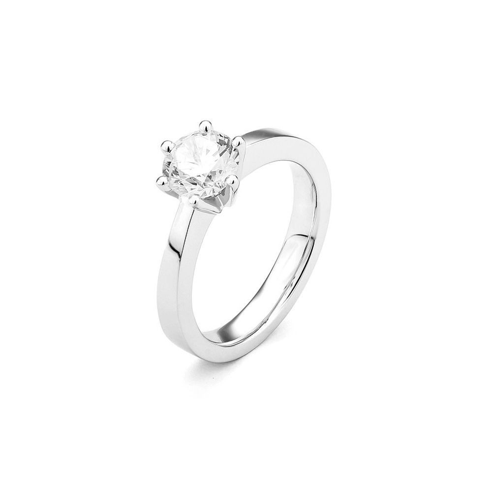 Bague de fiançailles ARUM or blanc 750/°° diamant 0.70 carat certifié GVS