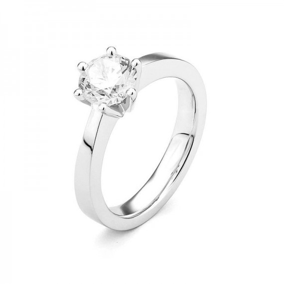 Bague de fiançailles ARUM or blanc 750/°° diamant 0.70 carat certifié GVS