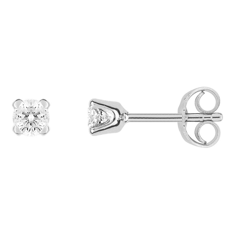 Boucles d'oreilles ARCADE or blanc 750 /°° diamants 0,20 carat