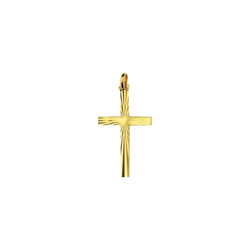 Croix LUMIERE or jaune 750 /°° dimensions 35 mm x 18 mm