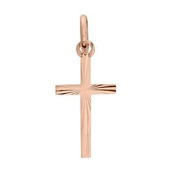 Croix LUMINEUSE or rose 750 /°° dimensions 24 mm x 11 mm