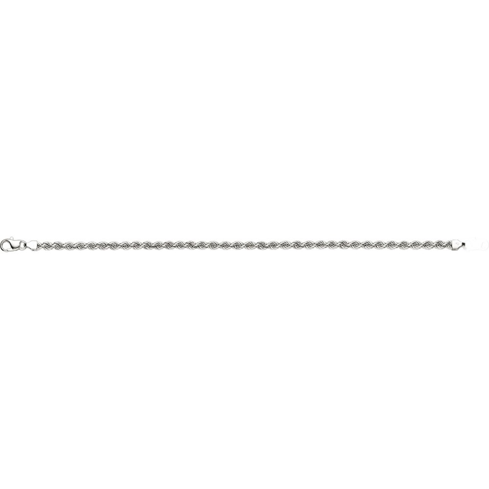 Collier LAURIA  or blanc 750 °° mailles corde largeur 3,5 mm