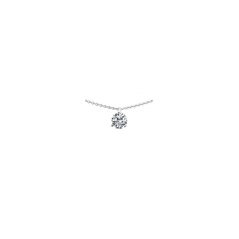 Collier VENISE or blanc 750 /°° diamant 0,30 carat