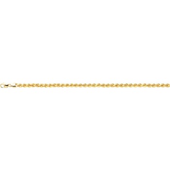 Bracelet or jaune 750 /°° mailles corde diamètre 4 mm