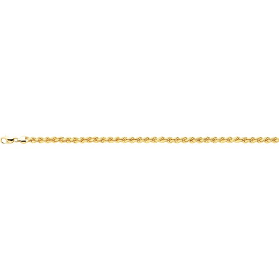 Bracelet or jaune 750 /°° mailles corde diamètre 4 mm