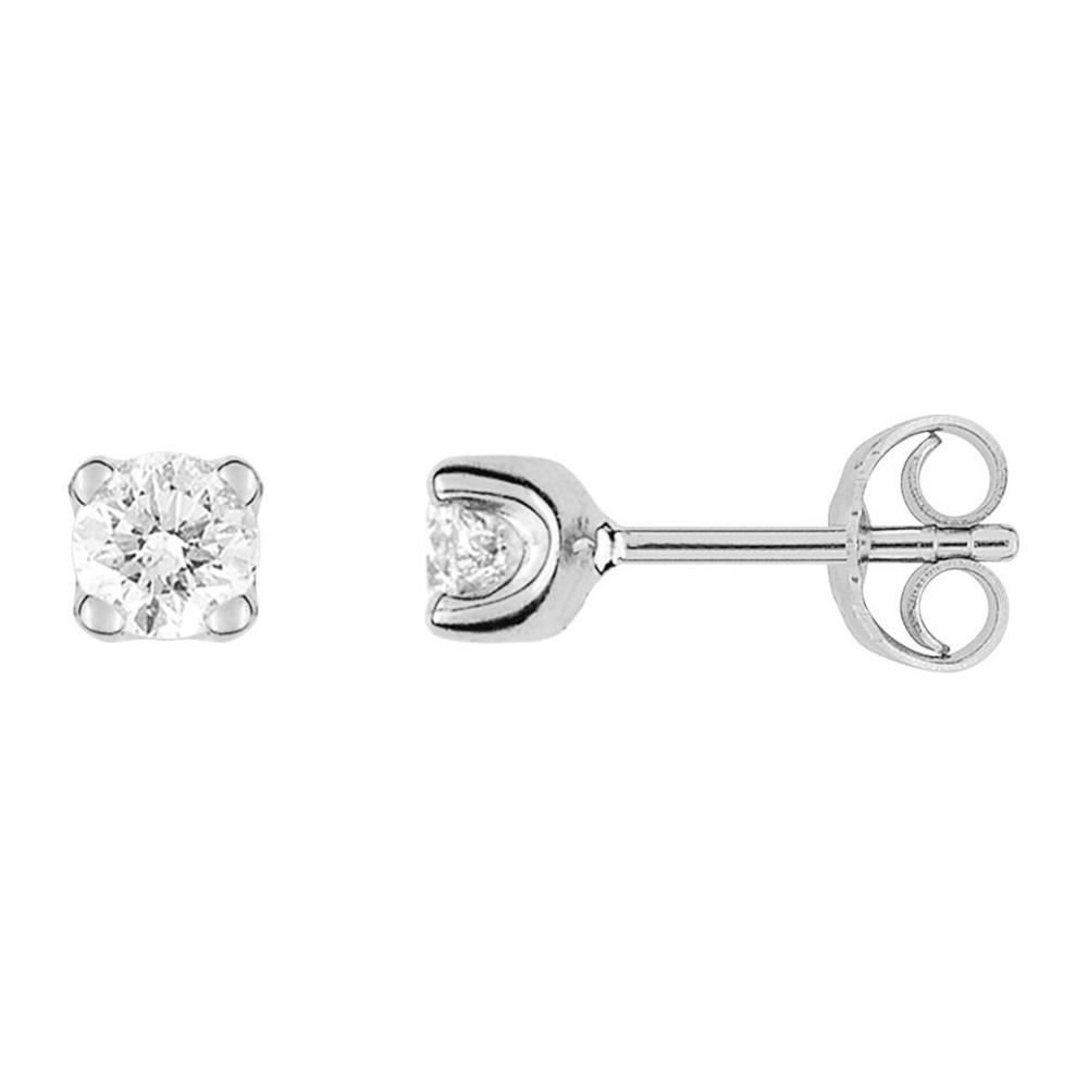 Boucles d'oreilles ARCADE or blanc 750 /°° diamants 0,30 carat
