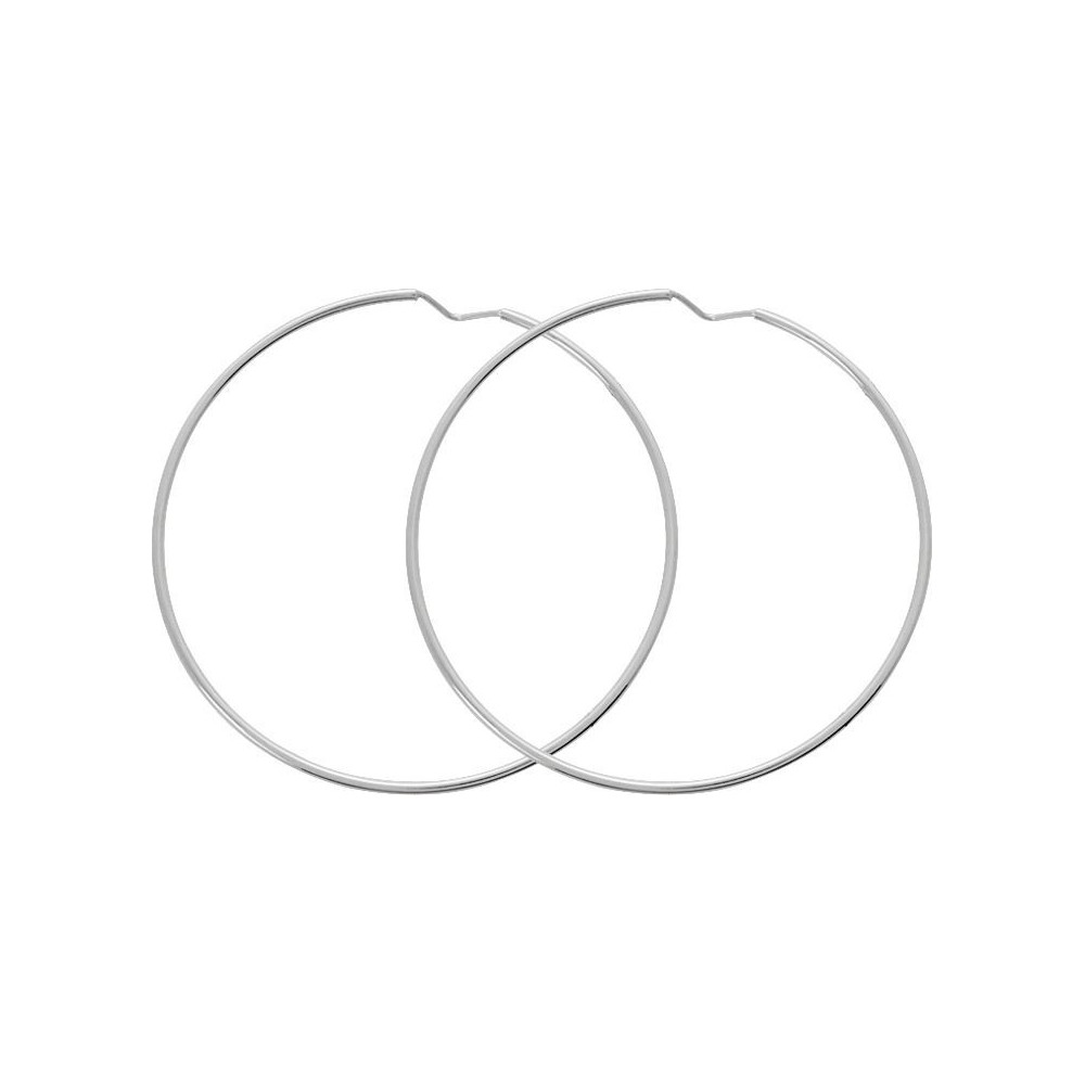 Créoles GASSIN or blanc 750 /°° systèmes Vector fil rond 1 mm diamètre 40 mm