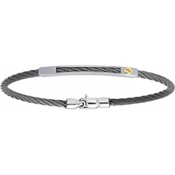 Bracelet MOUSSE or jaune 750 /°°  câble acier