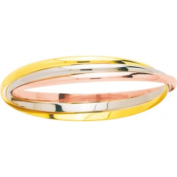 Bracelet TRIANON 3 ors 750 /°° 3 anneaux entrelacés largeur 3 mm