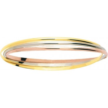 Bracelet TRIANON 3 ors 750 /°° 3 anneaux entrelacés largeur 2,4 mm