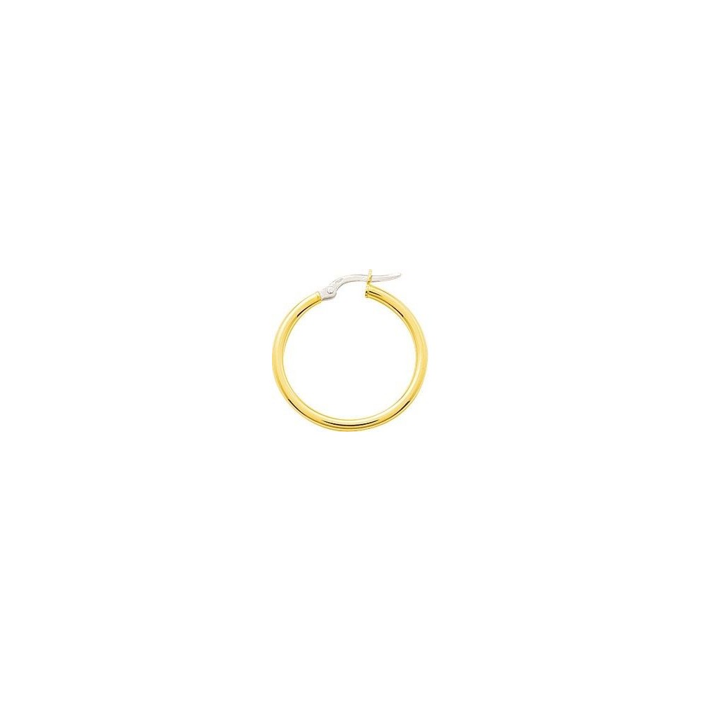 Créoles FREJUS or jaune 750/°° fil rond 2 mm diamètre 20 mm