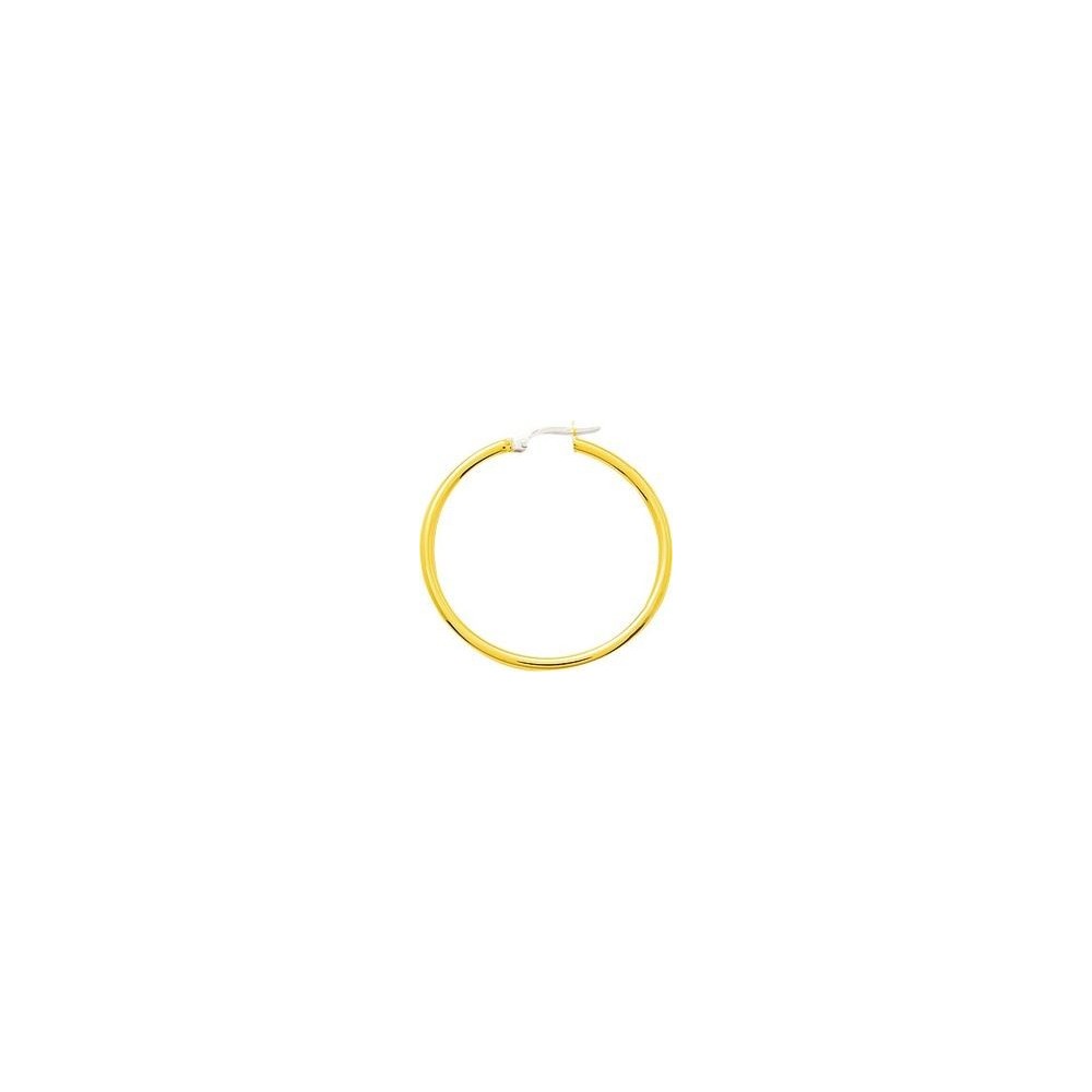 Créoles FREJUS or jaune 750 /°° fil rond 2 mm diamètre 30 mm