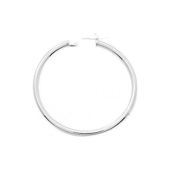 Créoles NICE or blanc 750/°° fil rond 2 mm diamètre 35 mm