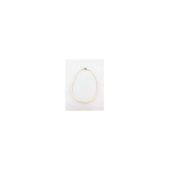 Collier de perles de culture blanches Akoya 7-7.5 mm fermoir or jaune