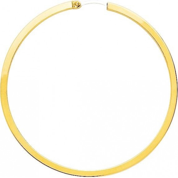 Créoles UZES or jaune 750/°° fil carré 2 mm diamètre 45 mm