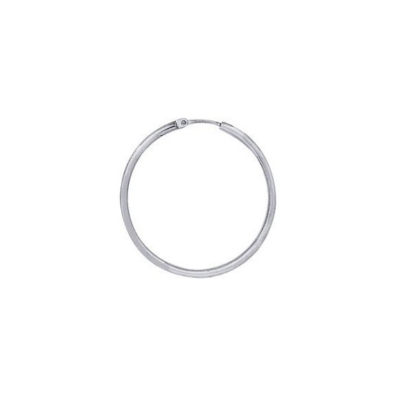 Créoles GRASSE or blanc 750 /°° fil rond 2 mm diamètre 35 mm