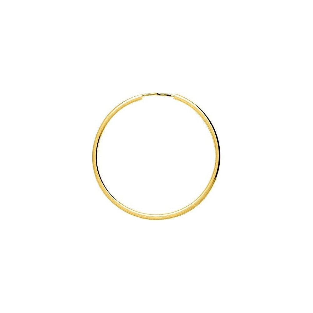 Créoles SISSI or jaune 750 /°° fil rond 1.2 mm diamètre 40 mm