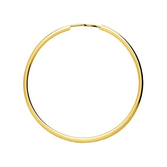 Créoles SISSI or jaune 750 /°° fil rond 1.2 mm diamètre 40 mm