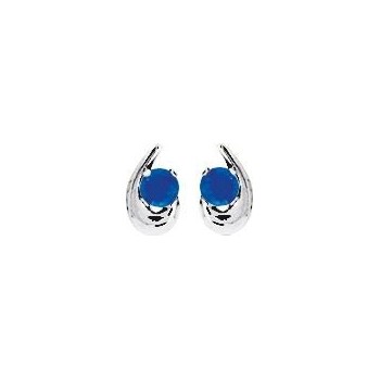 Boucles d'oreilles PILAR or blanc 750 /°° saphirs bleus