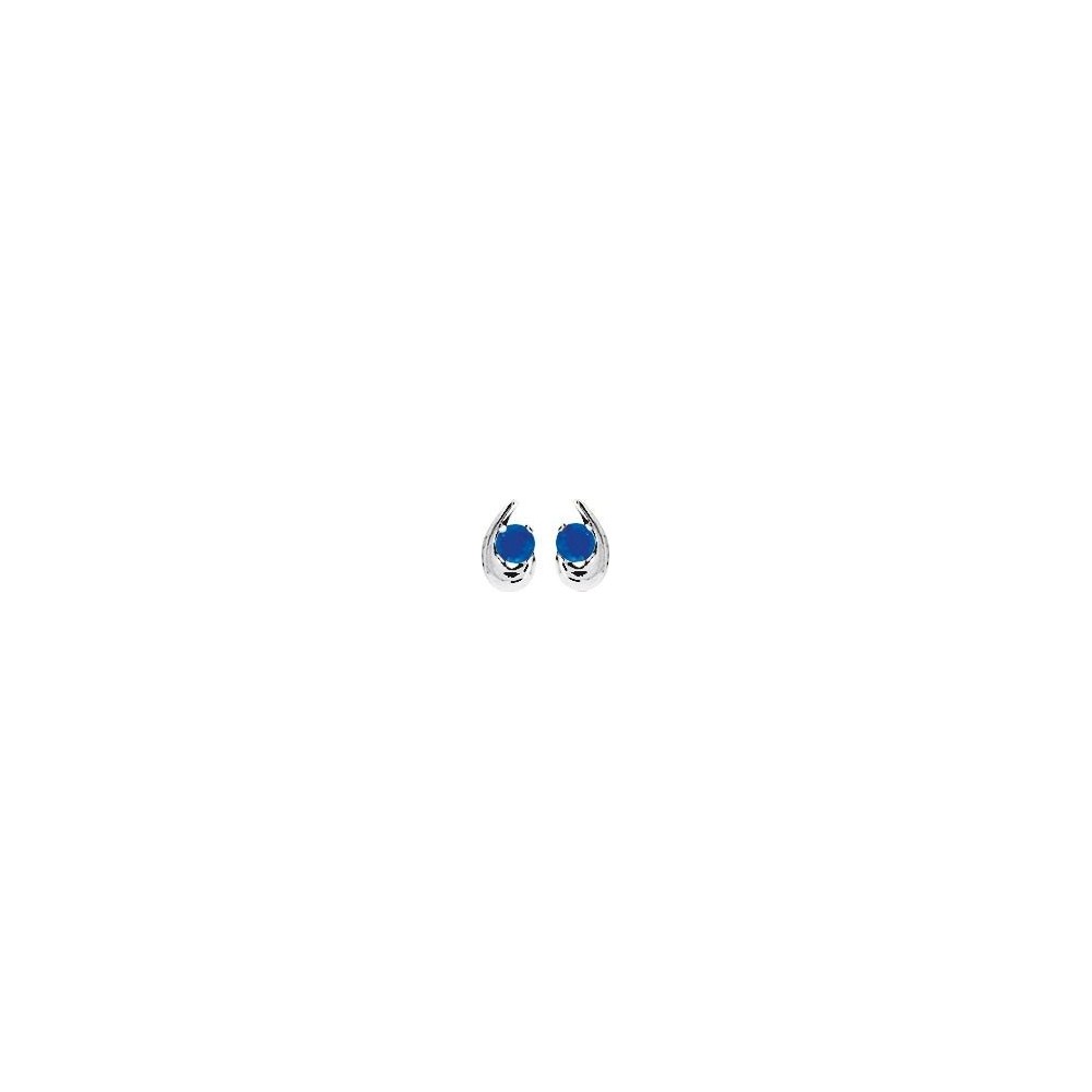 Boucles d'oreilles PILAR or blanc 750 /°° saphirs bleus