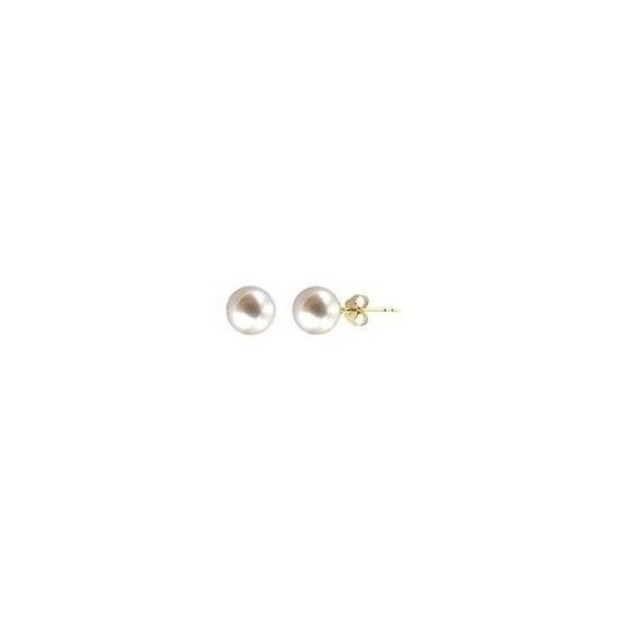 Boucles d'oreilles YOKO perles de culture or 750/°°18 carat diamètre 7 mm