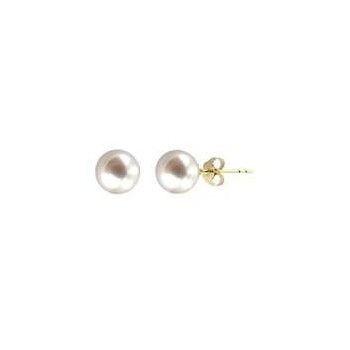 Boucles d'oreilles YOKO perles de culture or jaune 750/°° 18 carat diamètre 6 mm