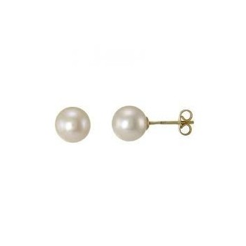 Boucles d'oreilles YOKO perles de culture or jaune 750/°°18 carat diamètre 5 mm