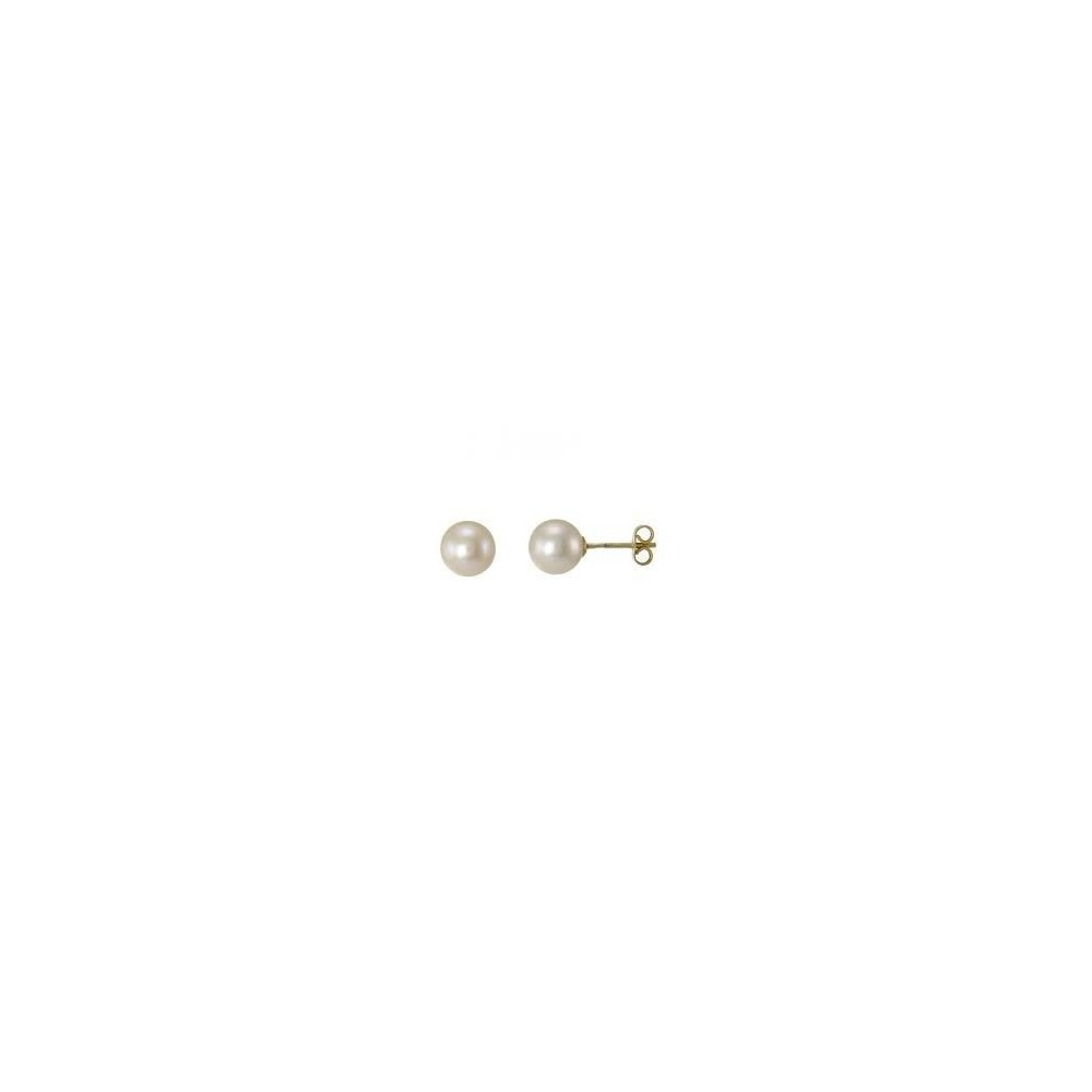 Boucles d'oreilles YOKO perles de culture or jaune 750/°°18 carat diamètre 5 mm