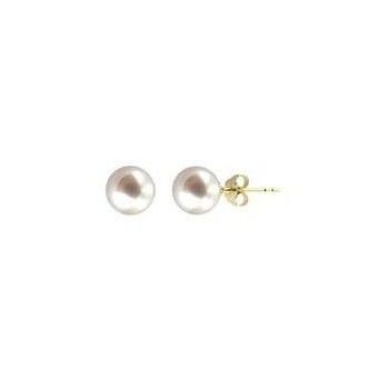 Boucles d'oreilles YOKO perles de culture  or jaune 750/°° 18 carat diamètre 10 mm
