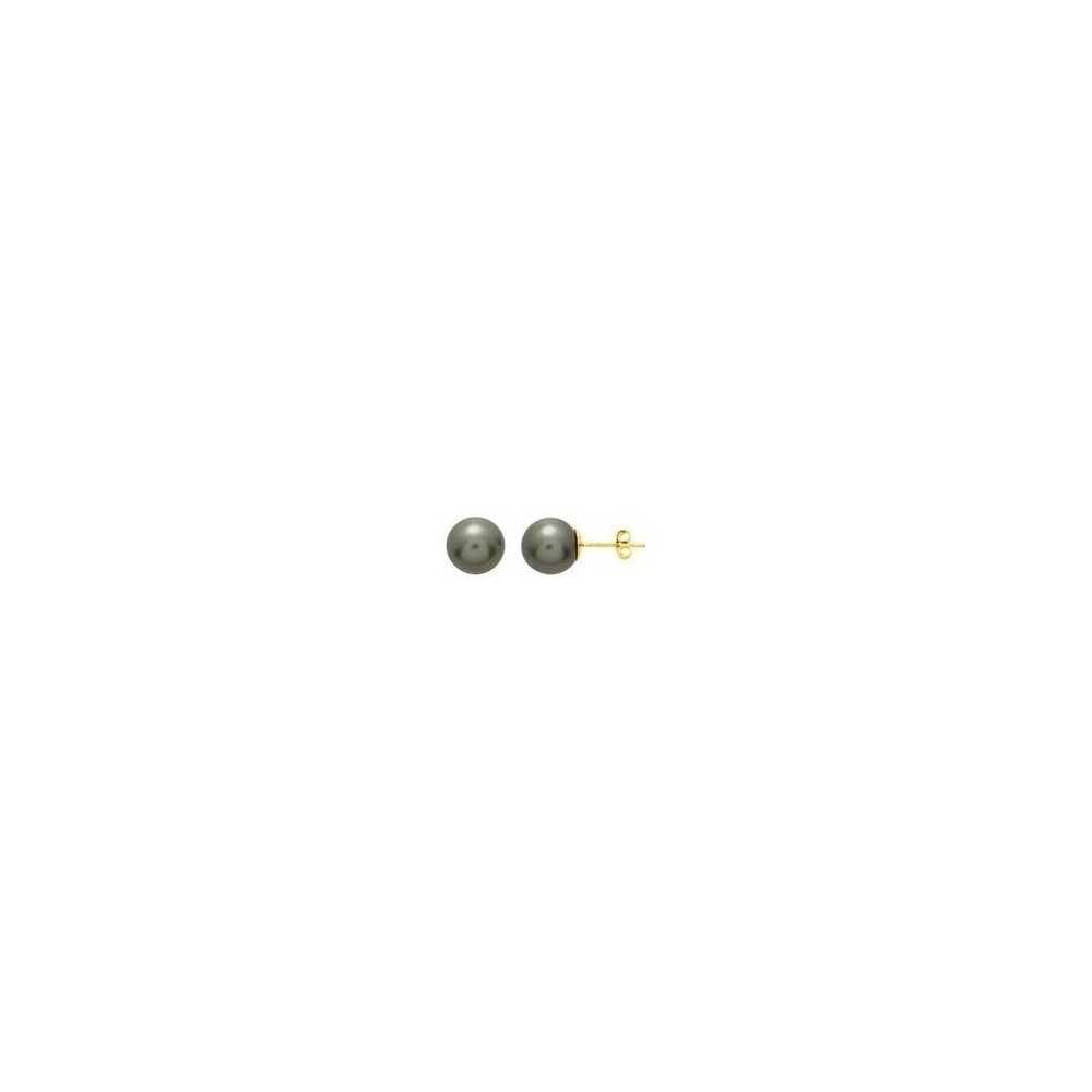 Boucles d'oreilles MOOREA perles de Tahiti or jaune 750/°° 18 carat diamètre 8,5 mm