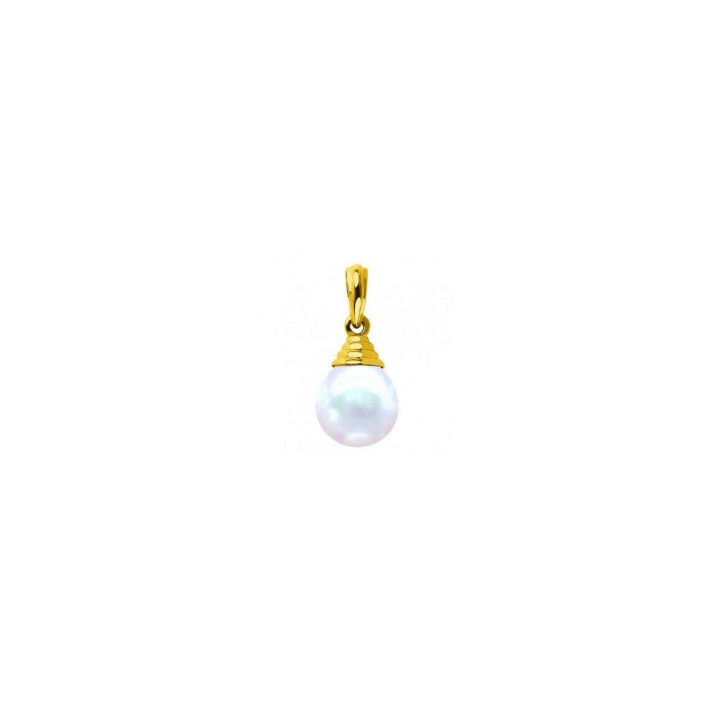 Pendentif SALAMBO perle de culture forme poire or jaune 750/°°18 carat diamètre 10,5 mm