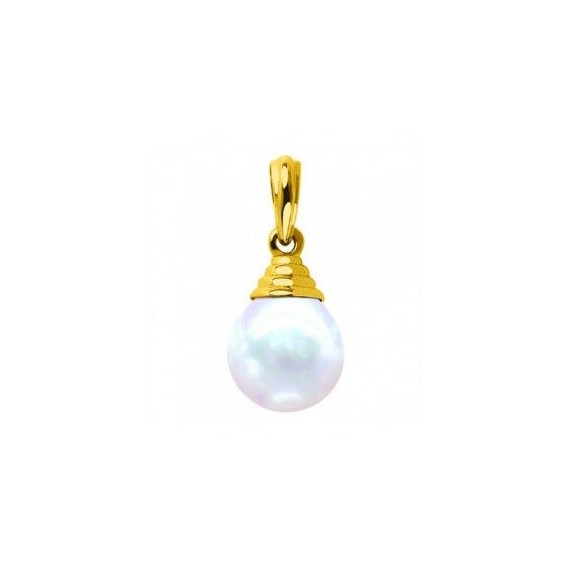 Pendentif SALAMBO perle de culture forme poire or jaune 750/°°18 carat diamètre 10,5 mm