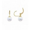 Boucles d'oreilles ASMA dormeuse perles de culture or jaune 750/°°18 carat diamètre 7/8 mm