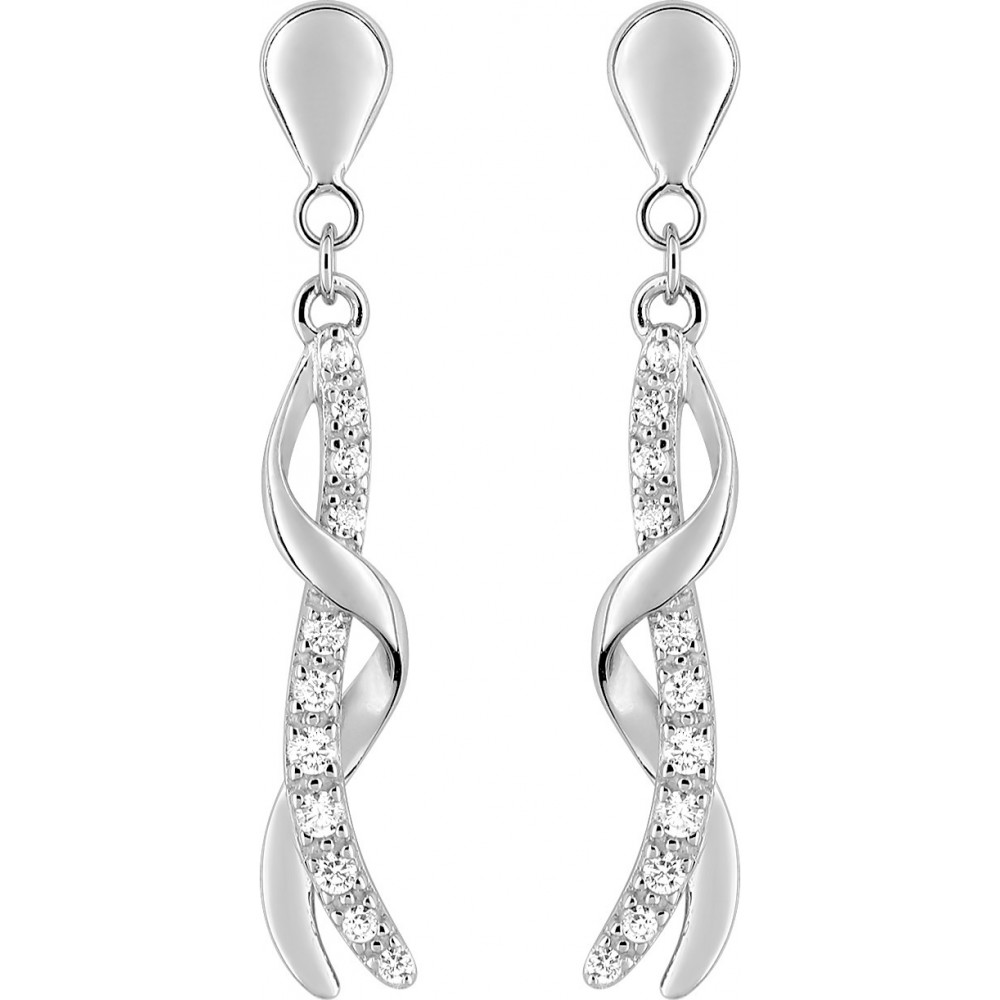 Boucles D'oreilles Longues Chaîne Avec Pendentifs Oiseaux Zirconium - Élégantes, Pour Soirée Ou Look Quotidien
