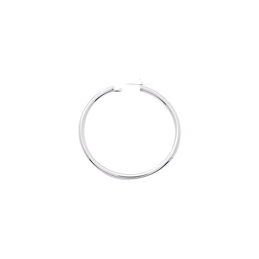 Créoles NICE or blanc 750 /°° fil rond 2 mm diamètre 30 mm