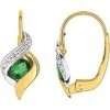 Boucles d'oreilles APT or jaune 750 /°° diamants émeraudes