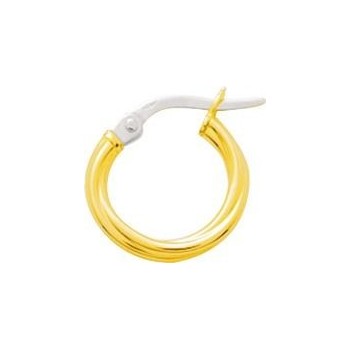 Créoles VALLAURIS or jaune 750/°° fil torsadé 2 mm diamètre 10 mm